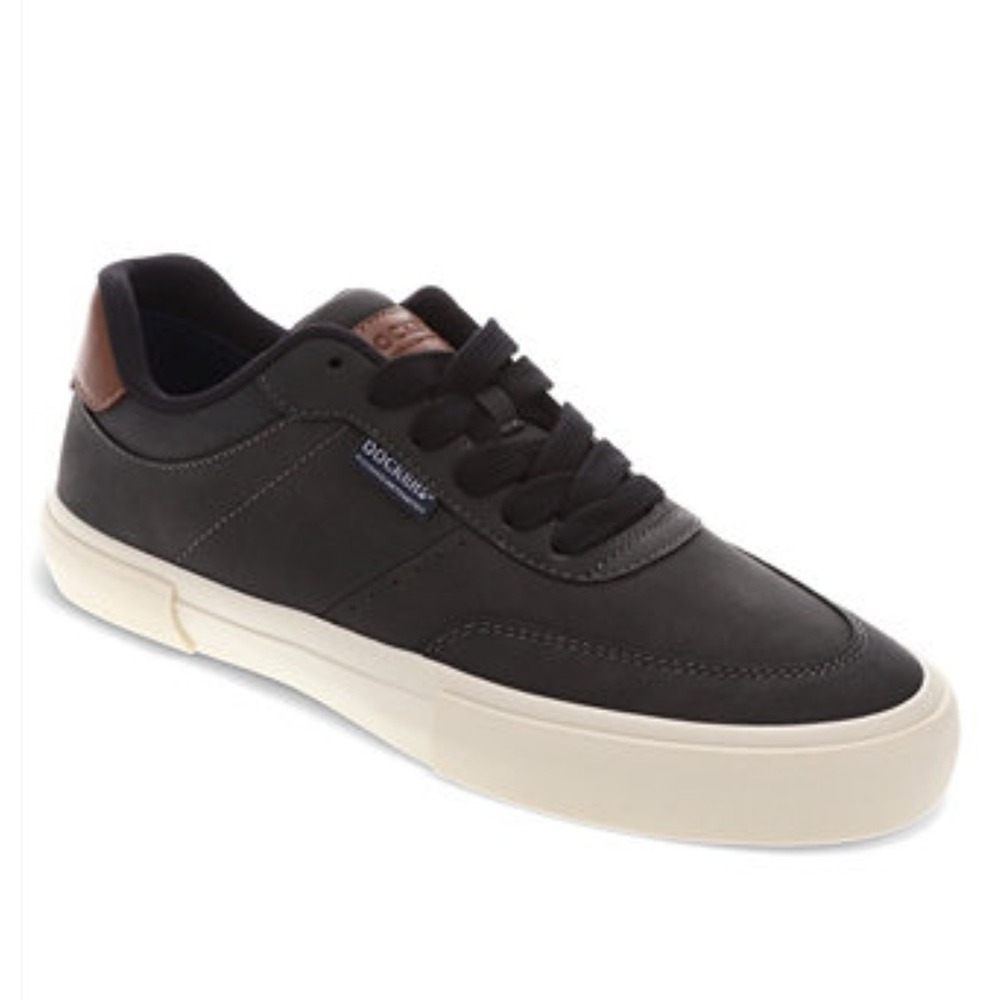 Dockers Men's Marco Synthetic Leather Casual Lace Up Sneakers Black Size 8 $55
